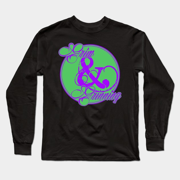 Grim & Grinning Long Sleeve T-Shirt by crowjandesigns